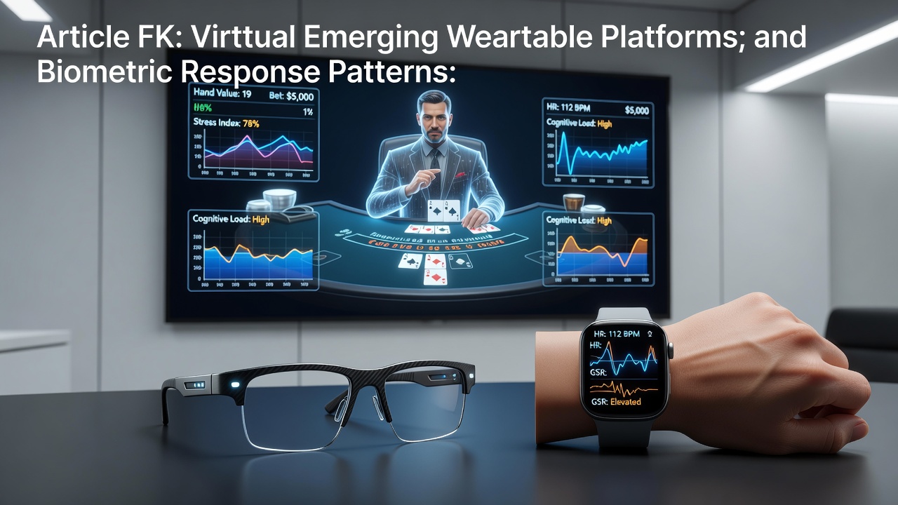 Wearable device displaying real-time biometric data during a virtual blackjack session on a digital platform