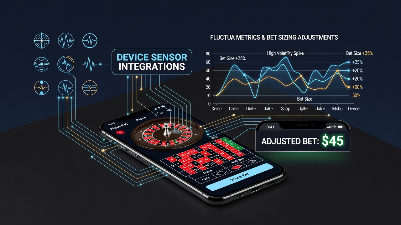 Smartphone accelerometer and network signal overlay during live roulette session