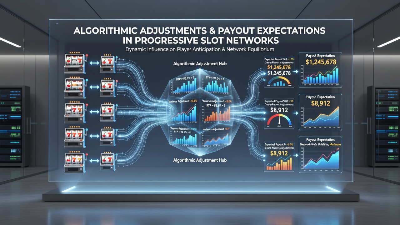 Data visualization of jackpot growth curves before and after algorithmic recalibrations in progressive networks