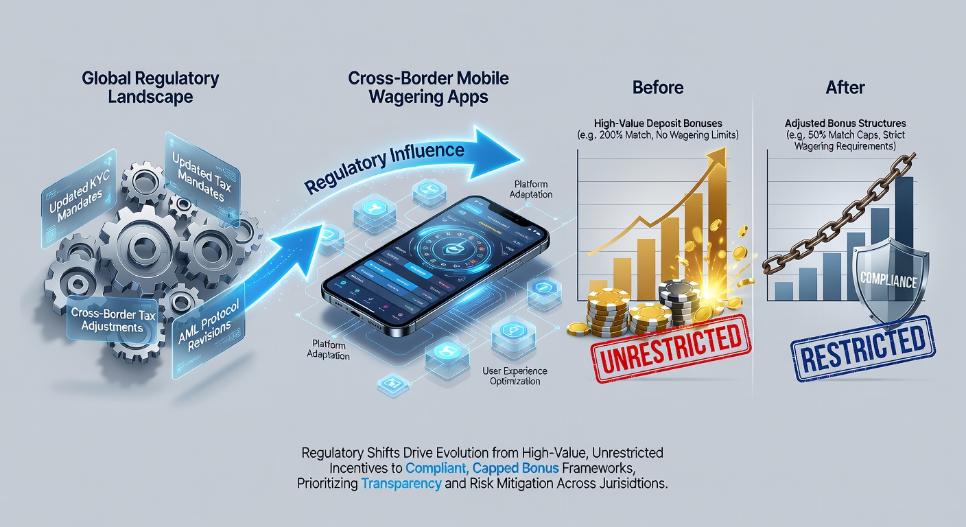 Mobile app interface showing adjusted bonus offers due to regulatory updates